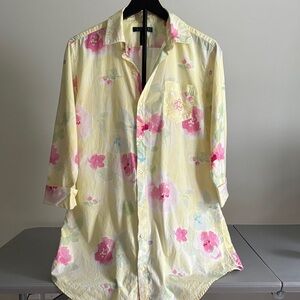 Ralph Lauren Yellow and Pink Floral Night Shirt/Loungewear